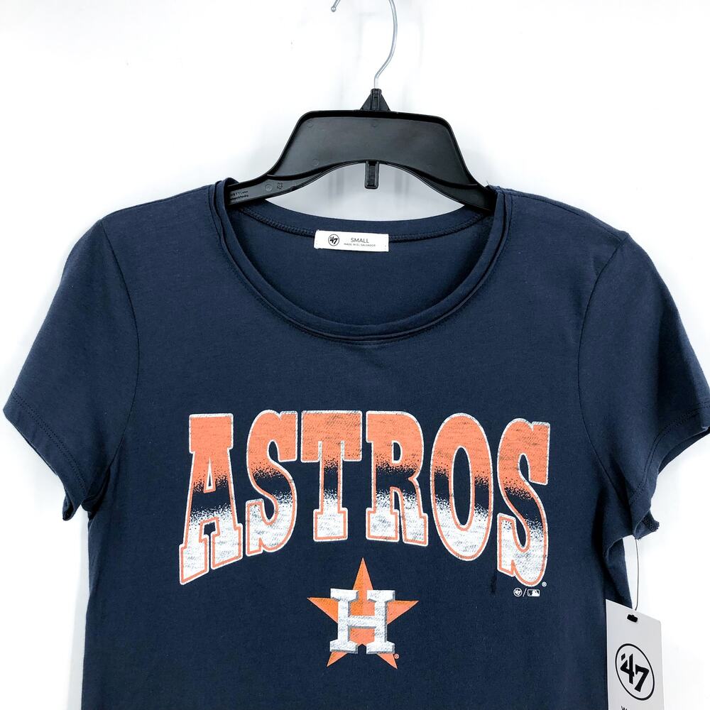 47 BRAND Womens Houston Astros Undertone Frankie T-shirt Small Atlas Blue NWT - Picture 3 of 12